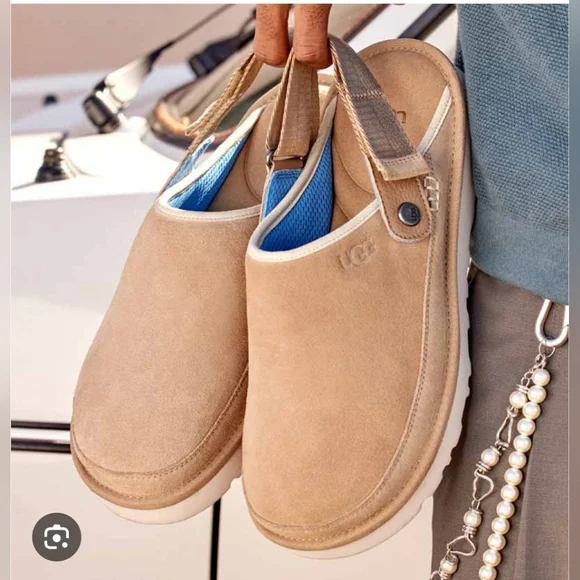 SIZE 9  MEN'S  UGG. GOLDENCOAST CLOG Brown Suede Slingback Shoes - Picture 4 of 9